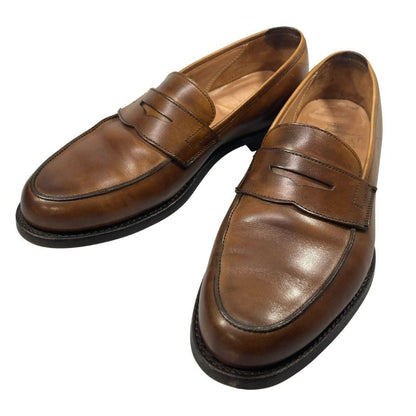 クロケット&ジョーンズ ローファー グランサム2 ペニー コイン カーフ レザー ブラウン メンズ サイズUK7.5E Crockett&Jone ローファー 約26.0cm【LA】【中古】