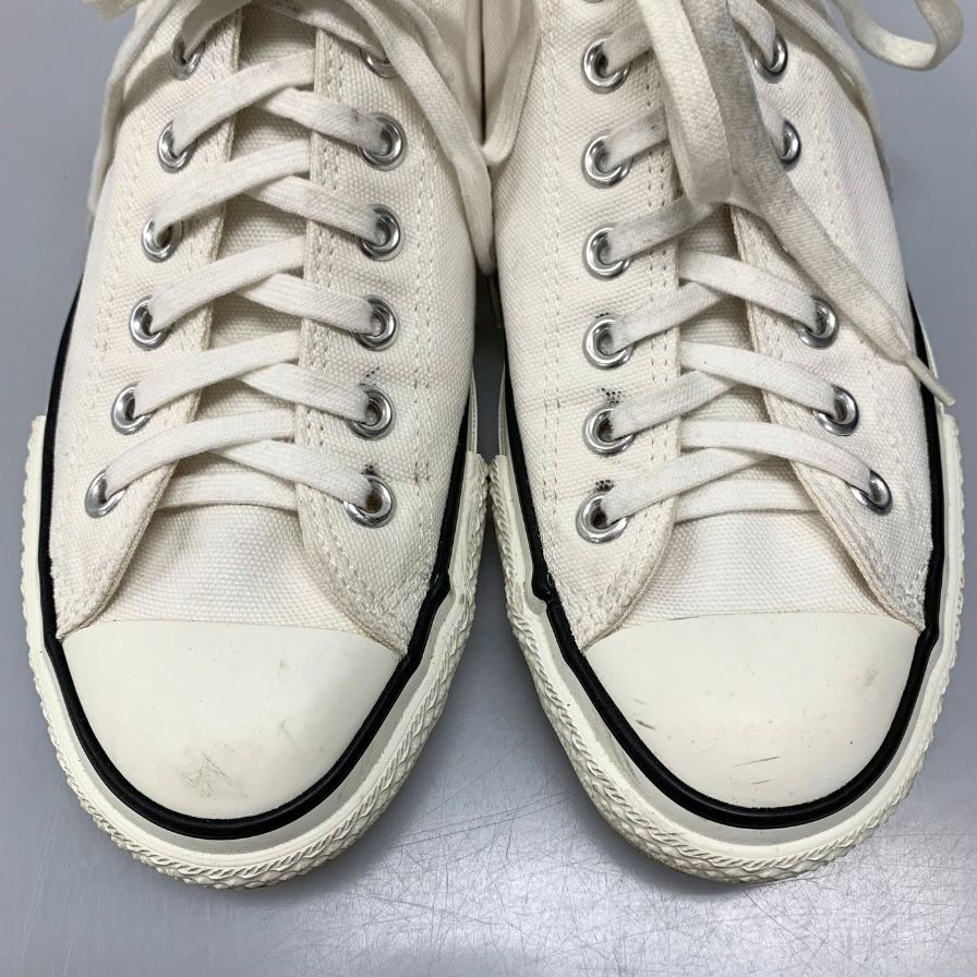 コンバース オールスター メイドイン ジャパン ローカット スニーカー メンズサイズ 9 ホワイト CONVERSE 約27.5cm【AFC45】