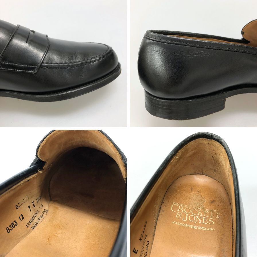 クロケット＆ジョーンズ ローファー ボストンサイズ7E ブラック Crockett&Jones ローファー 約25.5cm【LA】【中古】