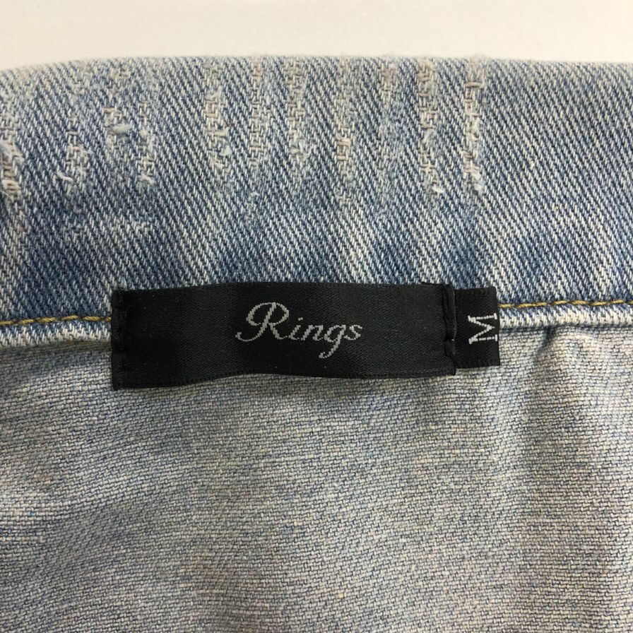 美品◆リングス デニムジャケット ビンテージ加工 サイズM ブルー メンズ  Rings 【AFF22】