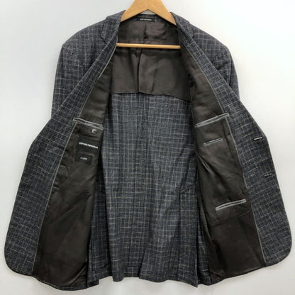 極美品◆エンポリオアルマーニ テーラードジャケット G LINE 2B チェック サイドベンツ メンズ サイズ50 EMPORIO ARMANI 【AFB6】