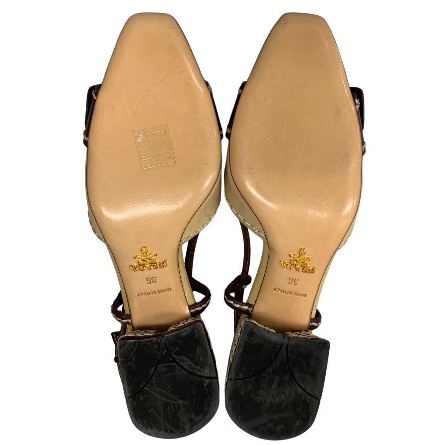 プラダ パンプス バックル ベージュ レディース サイズ36 PRADA