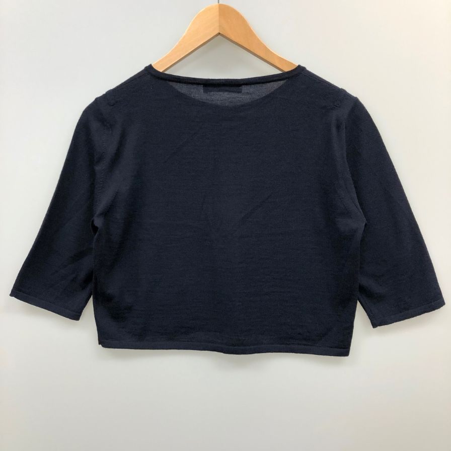 中古◆マックスマーラ ショート丈 七分丈袖 トップス カーディガン ウール 100％ レディース サイズM ブラック S' Max Mara 【AFB11】