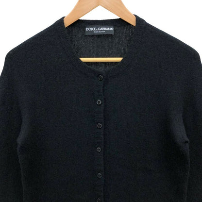 極美品◆ドルチェ&ガッバーナ カーディガン カシミア＆シルク レディース サイズ42 ブラック DOLCE&GABBANA 【AFB31】