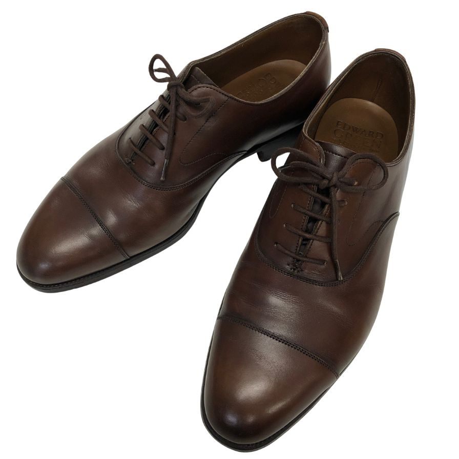 エドワードグリーン レザーシューズ ストレートチップ チェルシー 82ラスト ダークオークアンティーク UK7.5E EDWARD GREEN CHELSEA ビジネスシューズ 約26.0cm【LA】【中古】