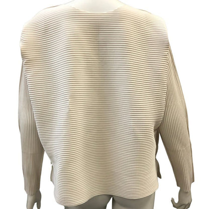 美品◆ミー イッセイミヤケカットソー MI82KJ569 エイポックインサイド ポリエステル  レディース  ホワイト ME ISSEY MIYAKE 【AFB25】