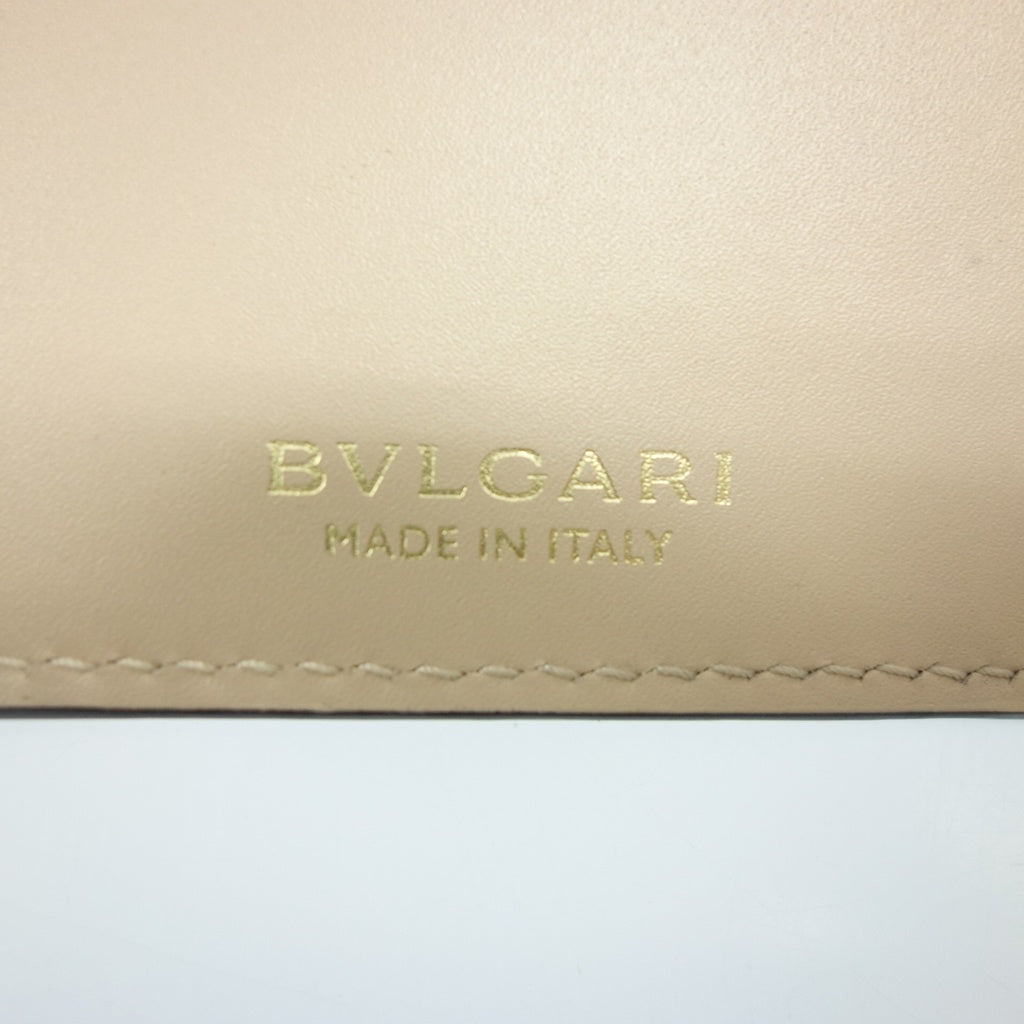 Good condition◆Bulgari card case bi-fold Serpenti Forever Calung leather beige BVLGARI [AFI14] 