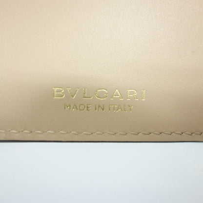 Good condition◆Bulgari card case bi-fold Serpenti Forever Calung leather beige BVLGARI [AFI14] 