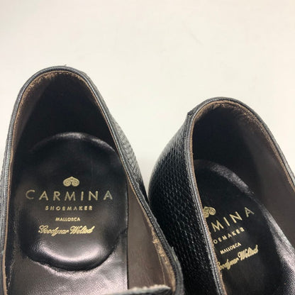 カルミナ レザーシューズ ダブルモンク リザードレザー ブラック サイズUK5.5 メンズ CARMINA 約24.0cm【AFD13】