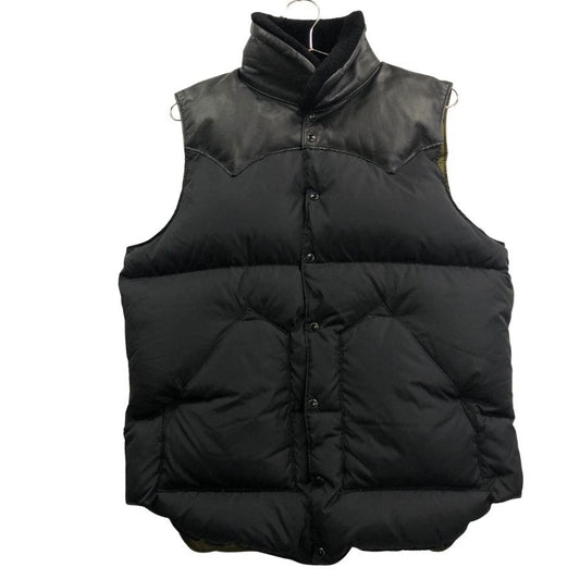 美品◆ロッキーマウンテン フェザーベッド×アナトミカ ダウンベスト カーフレザー メンズ サイズ40 ブラック Rocky Mountain Featherbed×ANATOMICA 【AFA8】