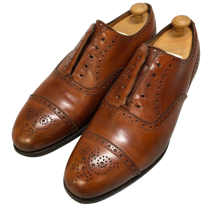 ロイドフットウェア セミブローグ カーフ 14284 ブラウン サイズUK7.5E 202ラスト Lloyd Footwear 約26.0cm【AFC41-2】