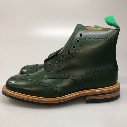 トリッカーズ カントリーブーツ ストウ ウイングチップ 946515 5634 グリーン UK7ハーフ-5 Tricker’ｓ ブーツ 約26.0cm【LA】【中古】