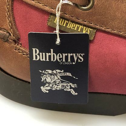 バーバリーズ シューズ デッキシューズ スリッポン レザー×ヌバック インソールノバ柄 メンズ サイズ27cmEEE ブラウン Burberrys 約27.0cm【AFD1】