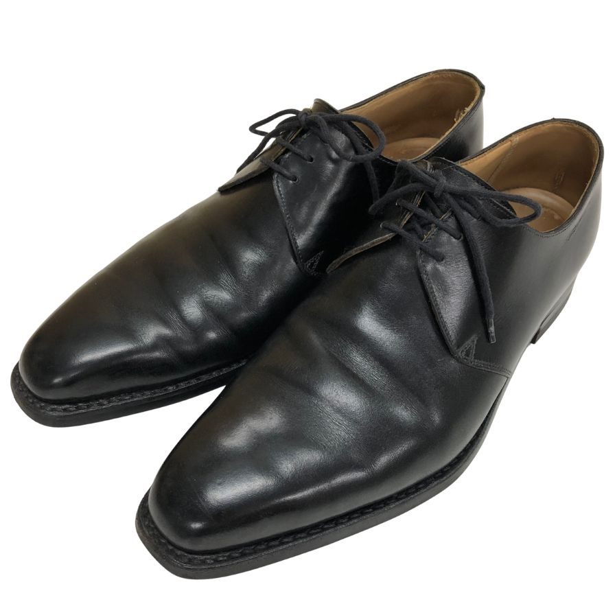 クロケット&ジョーンズ レザーシューズ ハイバリー プレーントゥ 3ホール 外羽根 ブラック メンズ サイズ7E Crockett & Jones HIGHBURY ビジネスシューズ 約25.5cm【LA】【中古】