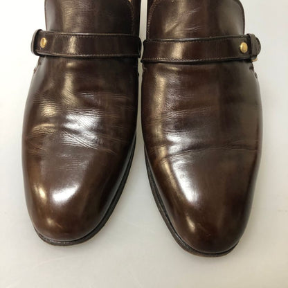 タニノクリスチー レザーシューズ スリッポン プレーントゥ ブラウン サイズ5.5 メンズ TANINO CRISCI 約24.0cm【AFC36】