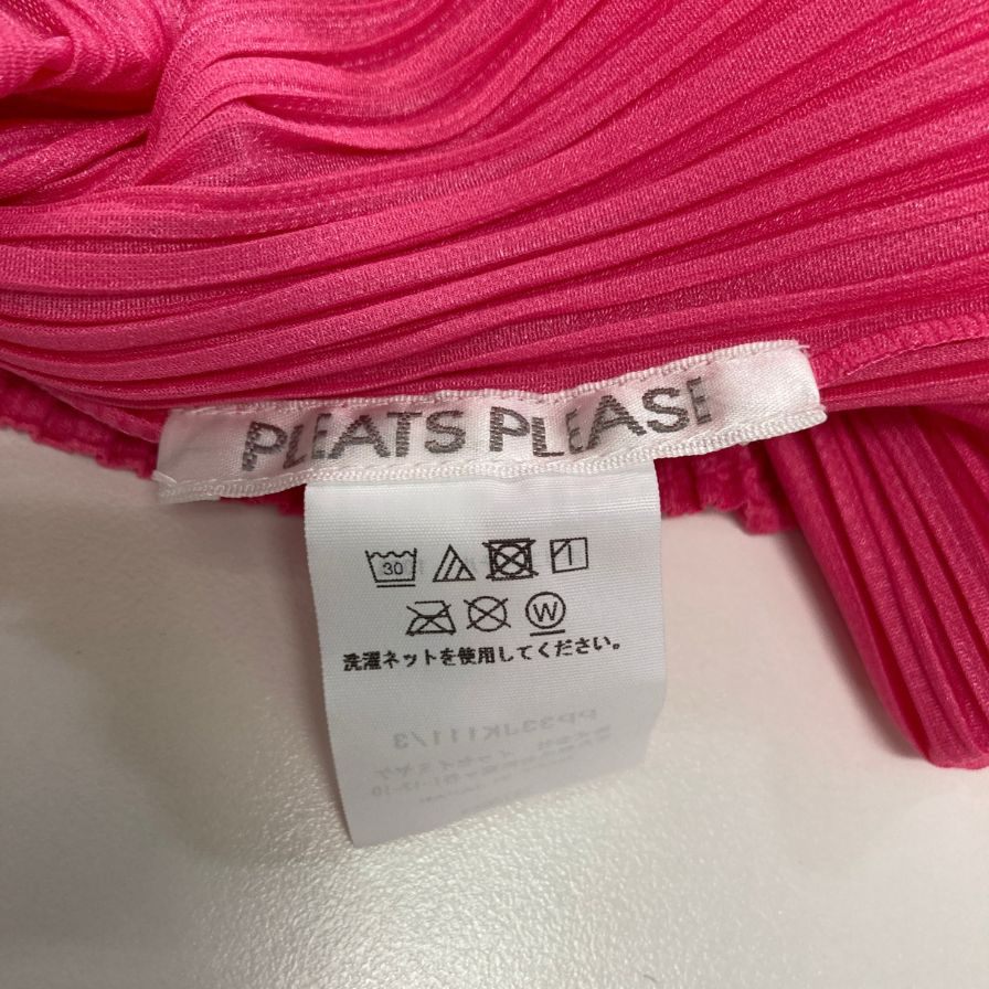 美品◆プリーツプリーズ イッセイミヤケ ハイネック ノースリーブ PP33JK111 ピンク サイズ3 PLEATS PLEASE 【AFB26】
