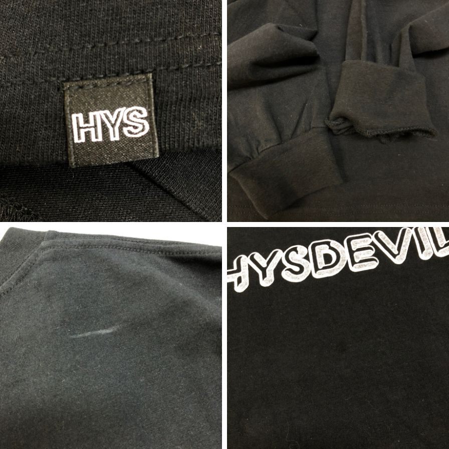 極美品◆ヒステリックグラマー 長袖Tシャツ HYSDEVIL ブラック メンズ サイズM HYSTERIC GLAMOUR 【AFB34】