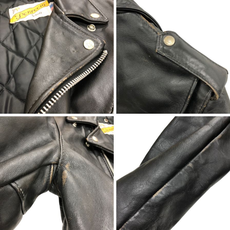 中古◆ショット レザージャケット ライダースジャケット USA製 レザー メンズ ブラック サイズ36 Schott 【AFG1】