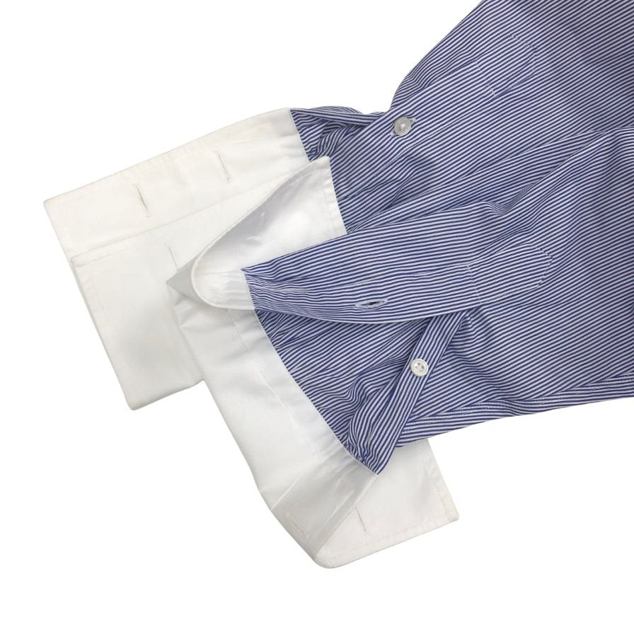 ターンブル＆アッサー ワイシャツ クレリック ストライブ ブルー系 サイズ15 メンズ Turnbull&Asser【LA】