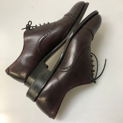 グレンソン レザーシューズ セミブローグ アニバーサリー エディション カーフ バーガンディ 7.5E メンズ GRENSON 約26.5cm【AFC1】