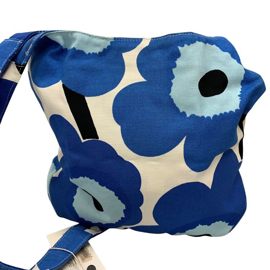 新品同様◆マリメッコ ショルダーバッグ クローバー レディース 花柄 ブルー系 marimekko CLOVER PIENI UNIKKO【AFE4】