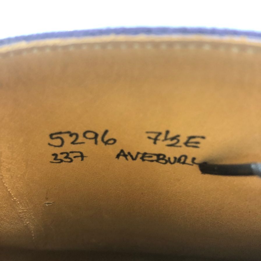 クロケット&ジョーンズ レザーブーツ 337ラスト メンズ サイズ7.5E ブラック パープル CROCKETT&JONES AVEBURY 約26.0cm【AFC43】