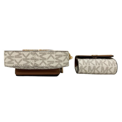 マイケルコース ショルダーバッグ フォーンポシェット JET SET ITEM レザー シグネチャー ホワイト レディース MICHAEL KORS【AFE6】