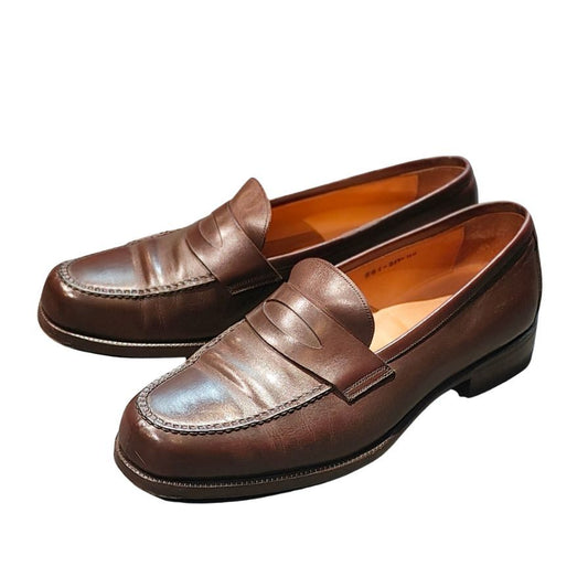 ギンザ ヨシノヤ レザーシューズ ローファー ブラウン メンズ サイズ24.5 GINZA YOSHINOYA ローファー 約24.5cm【LA】【中古】