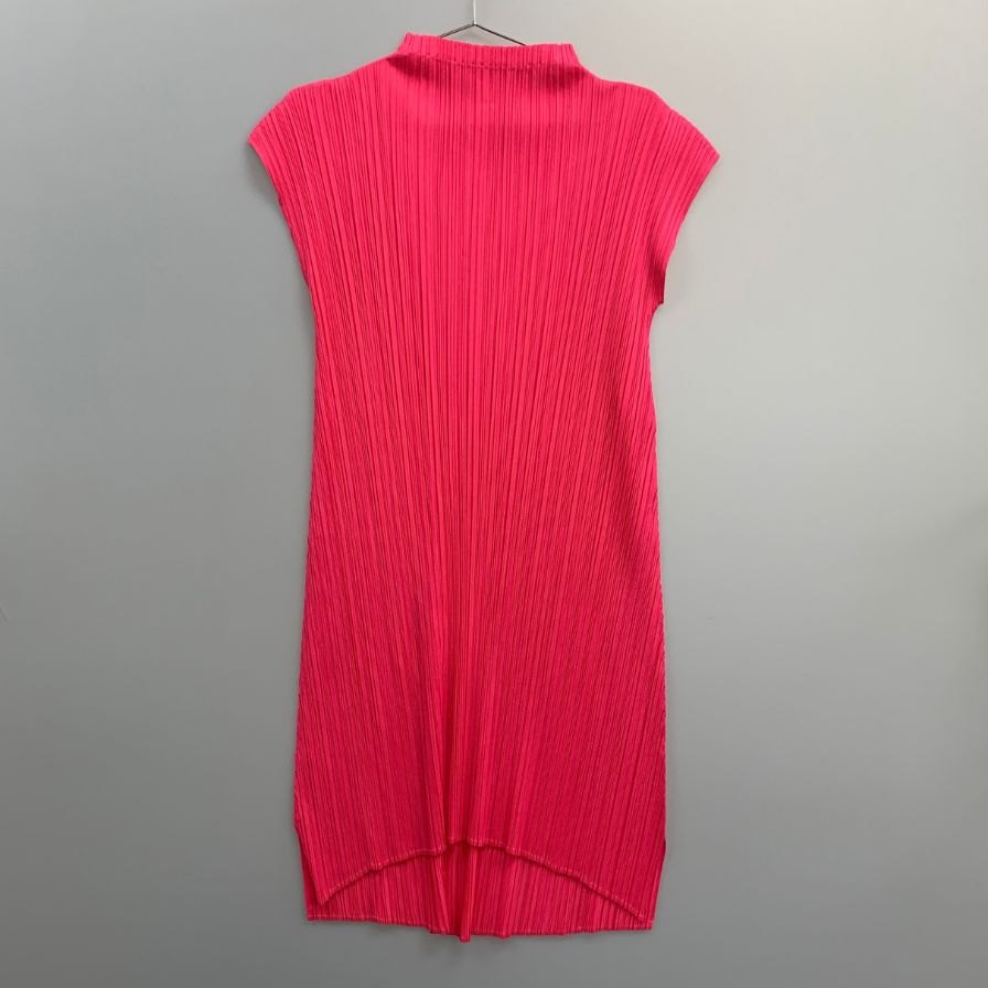美品◆プリーツプリーズ イッセイミヤケ ノースリーブ ワンピース PP71-JT163 ピンク サイズ4 PLEATS PLEASE 【AFB26】
