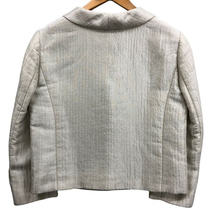 新品同様◆ヴァレンティノ ジャケット ローマ ノーカラー ウール レディース アイボリー サイズ42 VALENTINO 【AFB4】