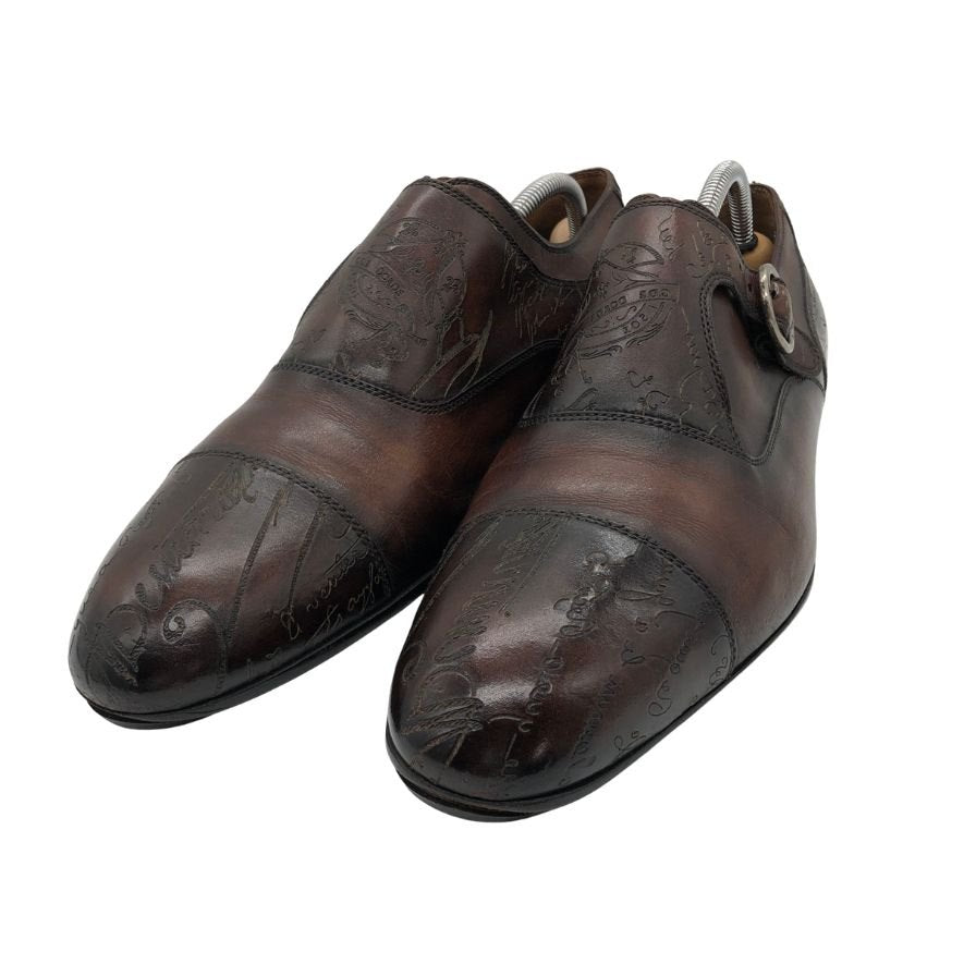 ベルルッティ シングルモンクストラップ カーフ カリグラフィ メンズ サイズ7 ブラウン Berluti 約26.0cm【PTM】