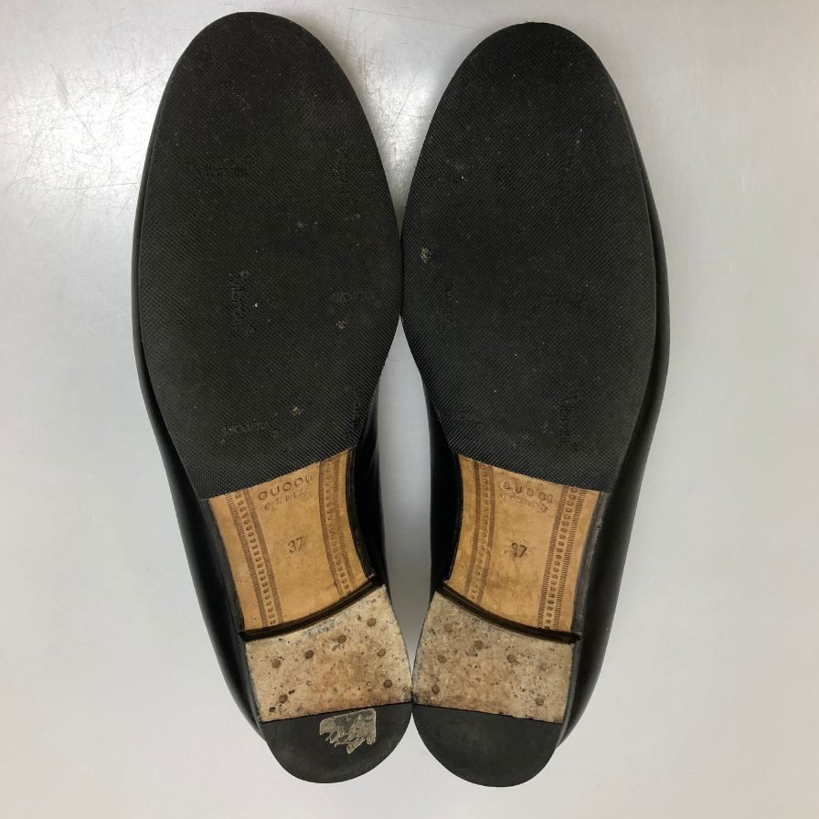 グッチ ローファー ヨルダーン ホースビット ブラック サイズ37 GUCCI 約24.0cm【AFC30】