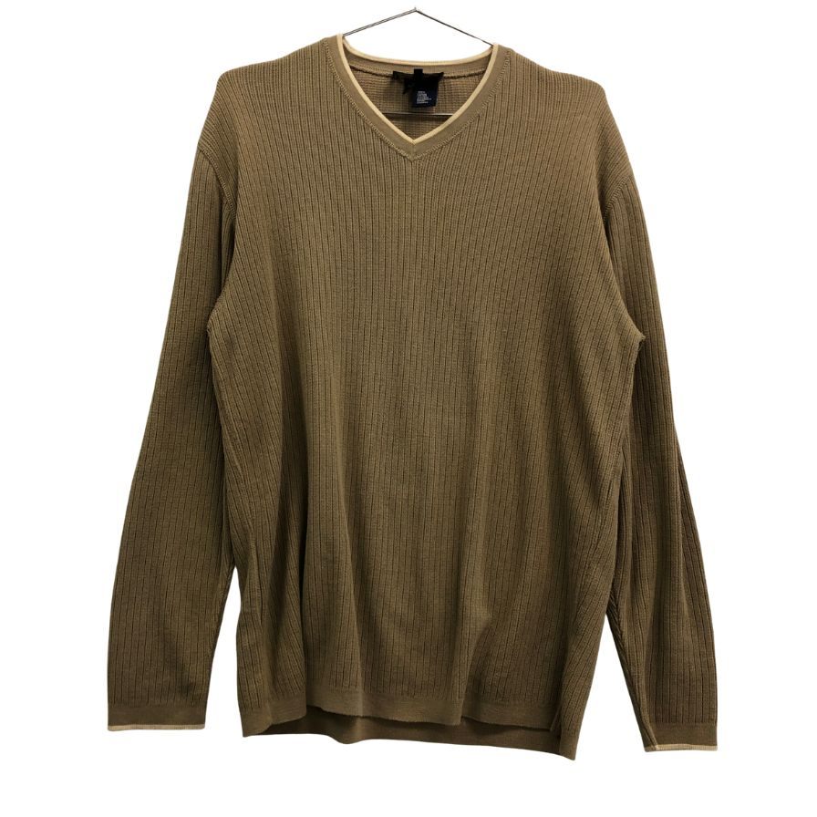 美品◆エルメネジルド ゼニア コットンニット ベージュ サイズM  Ermenegildo Zegna 【AFB12】