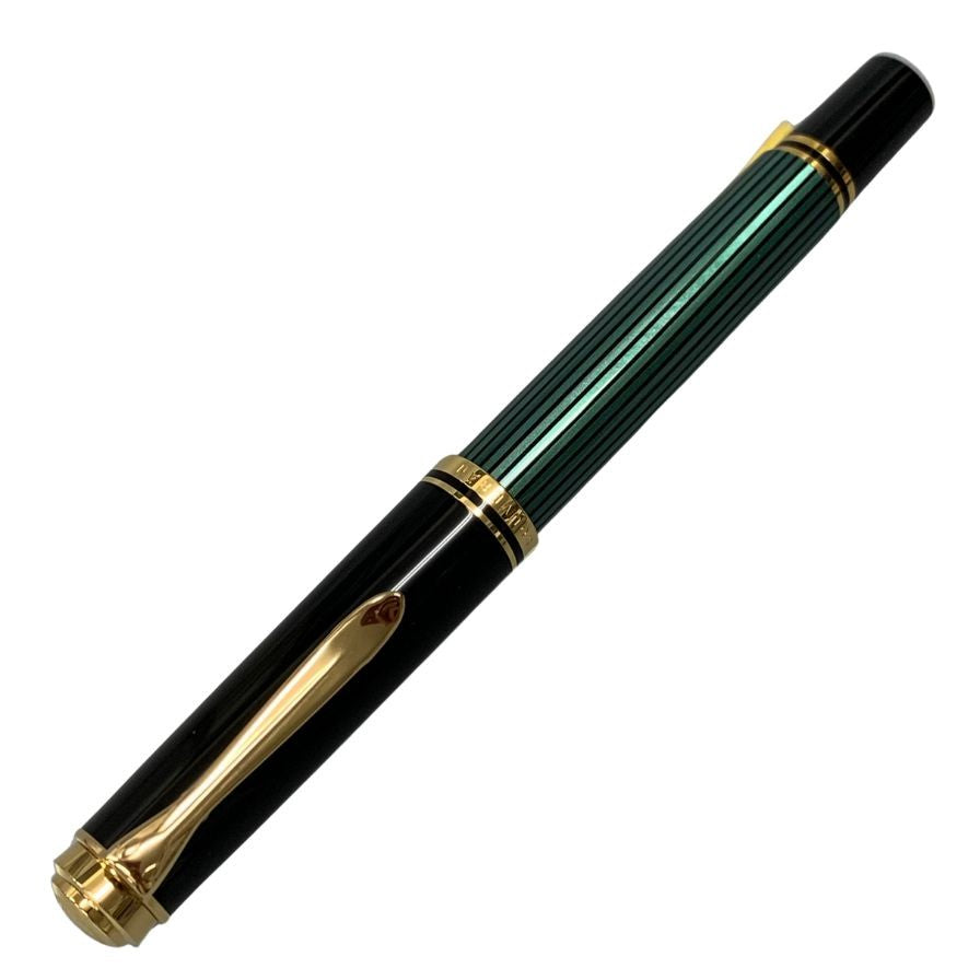 ペリカン 万年筆 スーベレーン 緑縞 ストライプ ペン先14C-585 F字 PELIKAN Souveran【AFI15】