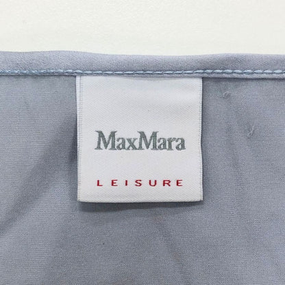 美品◆マックスマーラ レジャー 半袖カットソー Uネック シルク 半袖 Tシャツ グレー レディース サイズS MaxMara LEISURE 【AFB34】