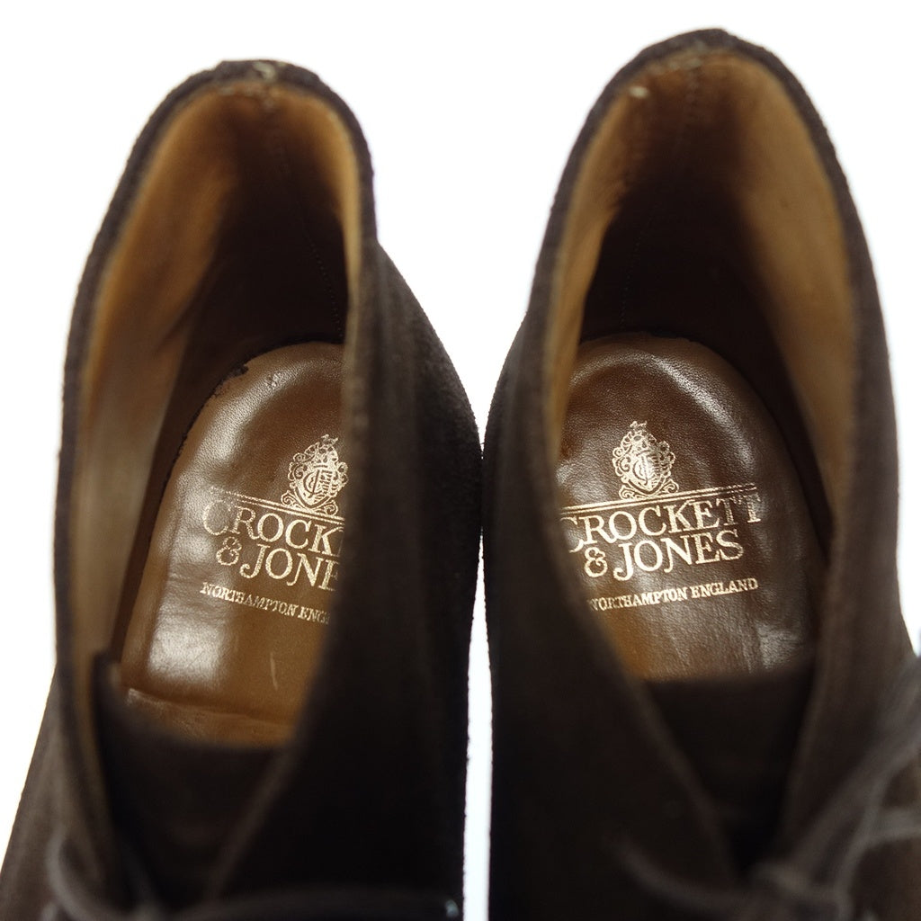 クロケット&ジョーンズ レザーシューズ チャッカブーツ チャートシー スエード ブラウン サイズUK7E CROCKETT&JONES CHERTSEY スエードシューズ 約25.5cm【LA】【中古】