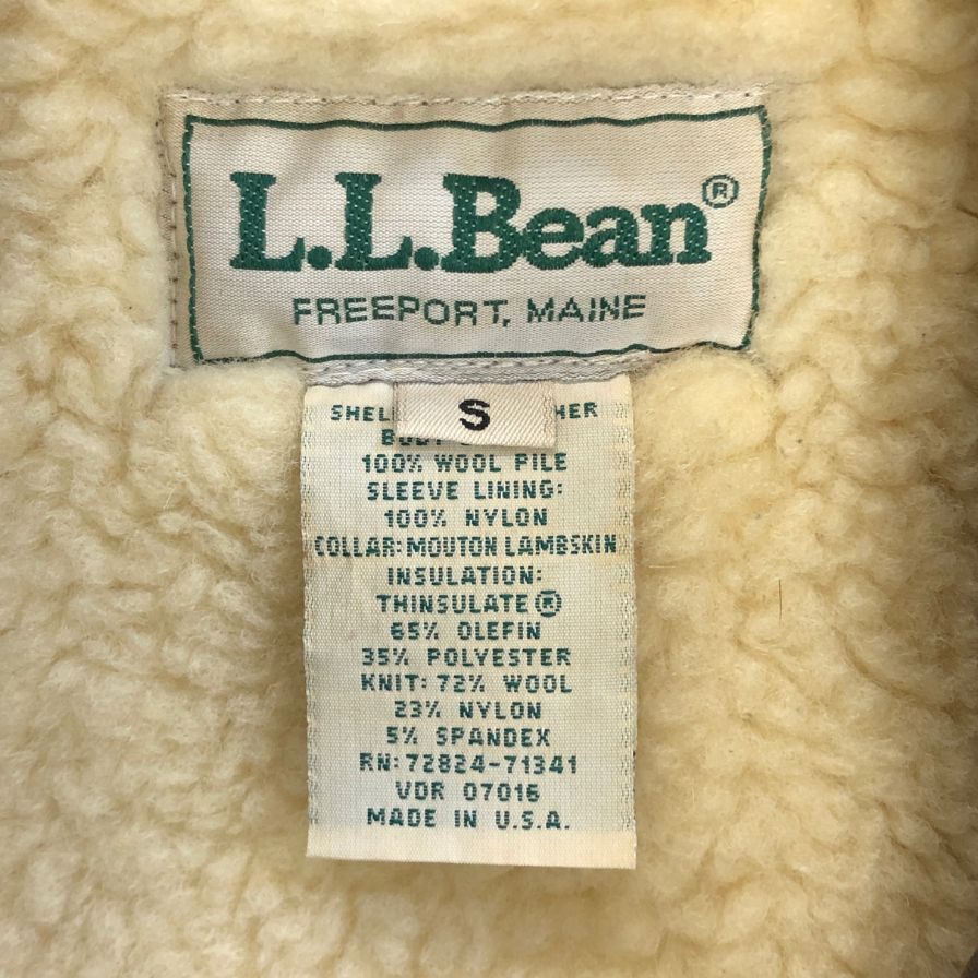 美品◆エルエルビーン ムートンジャケット レザー ライニング メンズ ブラウン サイズS L.L.Bean 【AFG1】