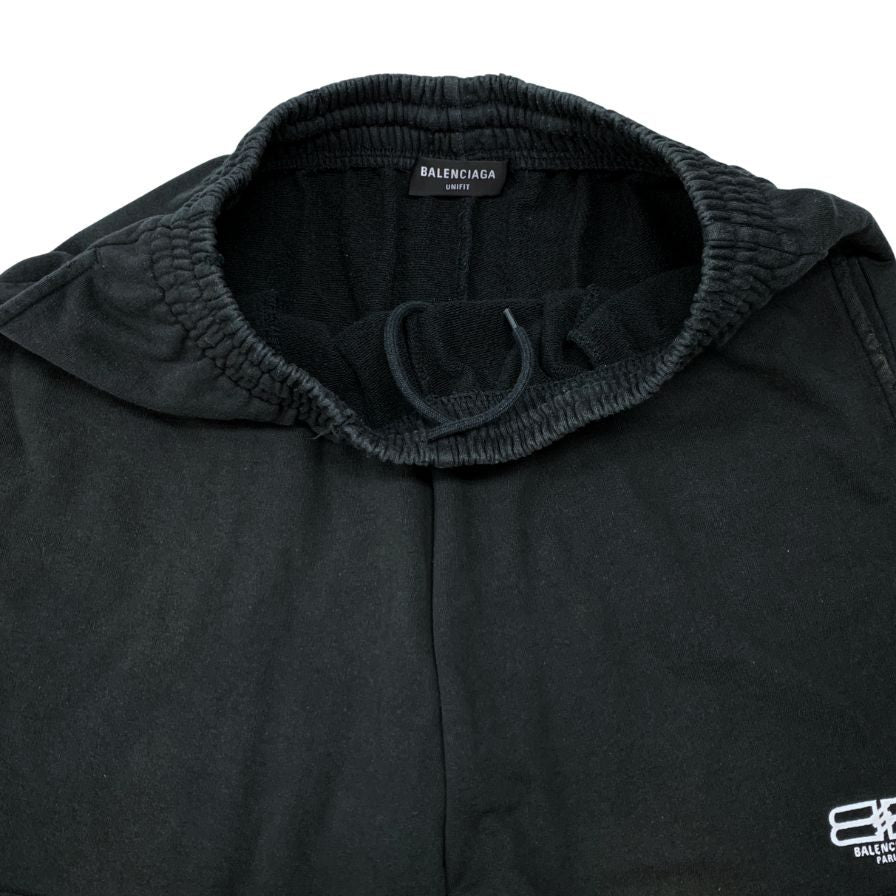 バレンシアガ 24SS ハーフパンツ スウェット ダメージ加工 ブラック ユニセックス サイズXXS 676137 BALENCIAGA 【AFB32】