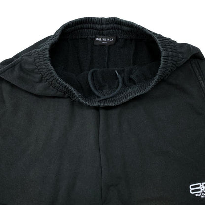 バレンシアガ 24SS ハーフパンツ スウェット ダメージ加工 ブラック ユニセックス サイズXXS 676137 BALENCIAGA 【AFB32】
