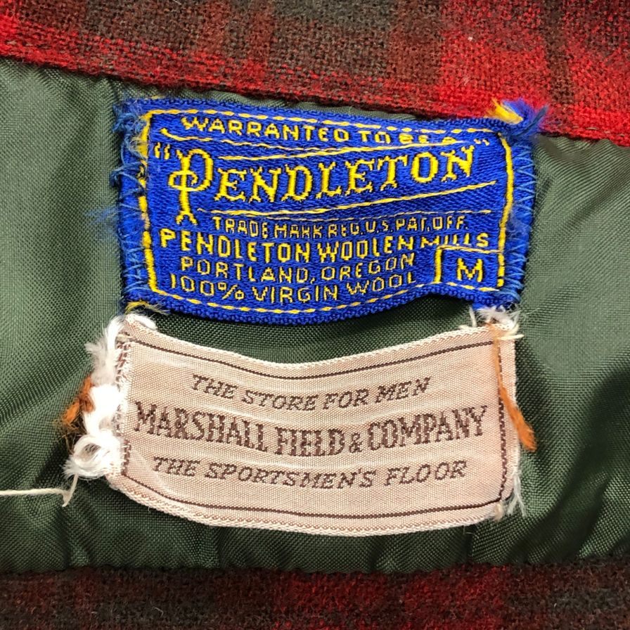 美品◆ペンドルトン 50S チェックシャツ USA製 レッド メンズ サイズM PENDLETON 【AFB42】