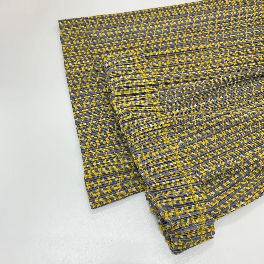 プリーツプリーズ イッセイミヤケ ワイドパンツ PP11-JF415 レディースサイズ4 総柄 PLEATS PLEASE ISSEY MIYAKE 【AFB41】