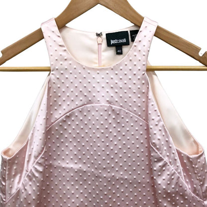 極美品◆ジャストカヴァリ  ノースリーブワンピース  レディース 2014 サイズ40 ピンク Just Cavalli 【AFB22】