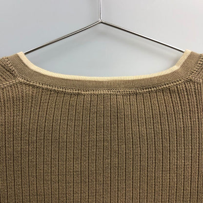 美品◆エルメネジルド ゼニア コットンニット ベージュ サイズM  Ermenegildo Zegna 【AFB12】