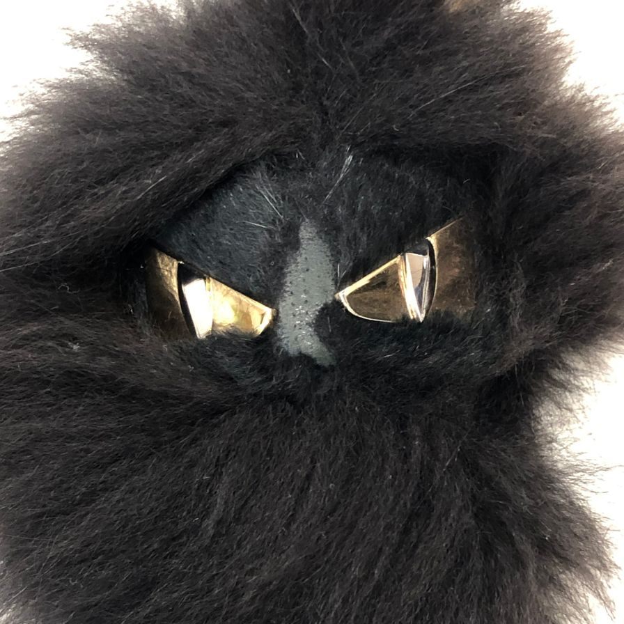 フェンディ バグズモンスター ファーチャーム キーホルダー ブラック FENDI【AFI2】【中古】