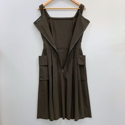 美品◆フォクシー ニューヨーク ワンピース ノースリーブ ポリエステル ホリードレス ブラウン レディース サイズ40 FOXEY NEW YORK 【AFB29】