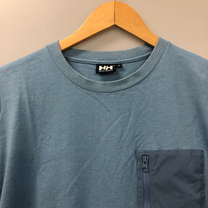 中古◆ヘリーハンセン 半袖Tシャツ 胸ジップポケット ブルー メンズ サイズM HELLY HANSEN 【AFB26】