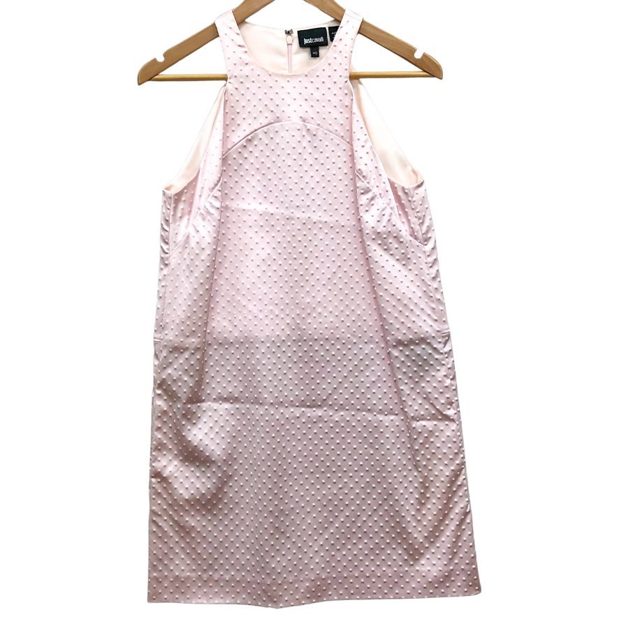 極美品◆ジャストカヴァリ  ノースリーブワンピース  レディース 2014 サイズ40 ピンク Just Cavalli 【AFB22】