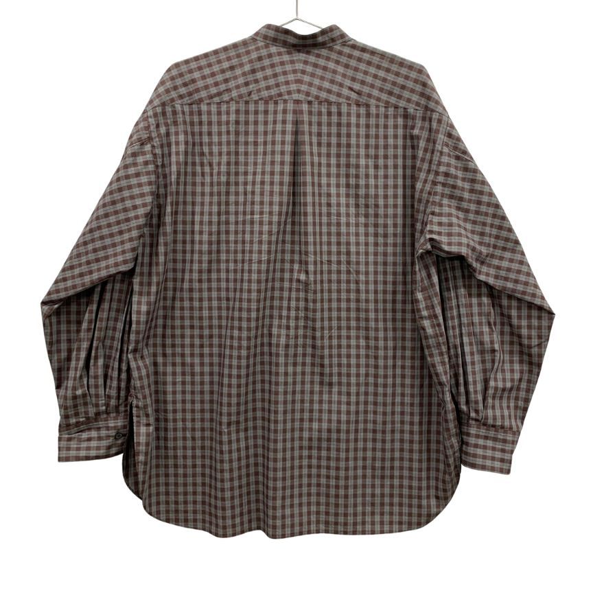 美品◆マーカウェア コンフォート フィット バンドカラーシャツ ブラウンチェック サイズ2 メンズ MARKAWARE COMFORT FIT BAND COLLAR SHIRT CHECK 【AFB12】