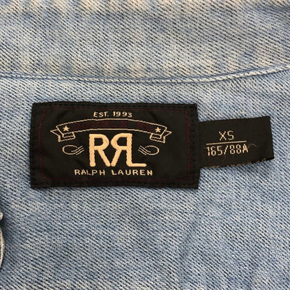 美品◆ダブルアールエル ラルフローレン 90S デニムシャツ ブルー系 メンズ サイズXS RRL RALPH LAUREN 【AFB1】