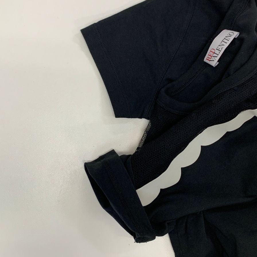 美品◆レッドヴァレンティノ レースTシャツ レディース ブラック サイズXS RED VALENTINO 【AFB20】
